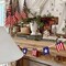 4th of July Patriotic American Flag Wood Bead Garland - Independence Day Decorations for Fireplace Mantle, Red White Blue Decor for Memorial Day, Veterans Day & Party Supplies